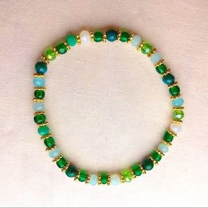 🚫SOLD🚫 Gorgeous Turquoise, Opalite & Green Glass Bracelet